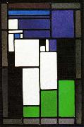 Stained-glass Composition Female Head., Theo van Doesburg